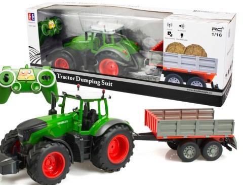 Traktor RC 2.4G 4CH z przyczepą 1:16 klakson Traktor RC 2.4G 4CH z przyczepą 1:16 klakson