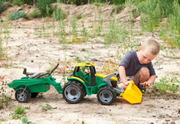 TRAKTOR Z PRZYCZEPĄ RUCHOMA ŁYŻKA DUŻY 110 cm 2w1