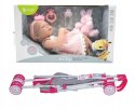 Lalka Bobas baby butelka smoczek +wózek spacerówka