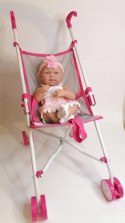 Lalka Bobas baby butelka smoczek +wózek spacerówka