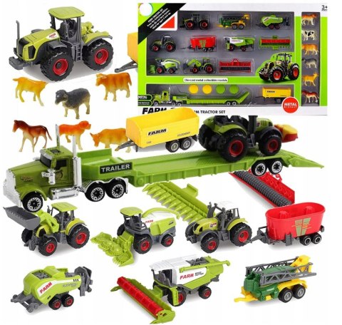 Traktor Ciągnik maszyny rolnicze 6w1 zestaw farmer Traktor Ciągnik maszyny rolnicze 6w1 zestaw farmer