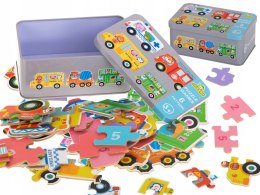 UKŁADANKA PUZZLE EDUKACYJNE POJAZDY AUTA NAUKA GRA