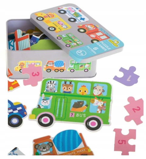 UKŁADANKA PUZZLE EDUKACYJNE POJAZDY AUTA NAUKA GRA UKŁADANKA PUZZLE EDUKACYJNE POJAZDY AUTA NAUKA GRA