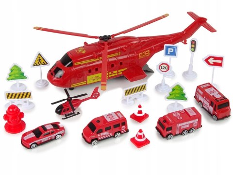 Zestaw Pojazdów Wóz Strażacki Helikopter Ratunkowy Zestaw Pojazdów Wóz Strażacki Helikopter Ratunkowy