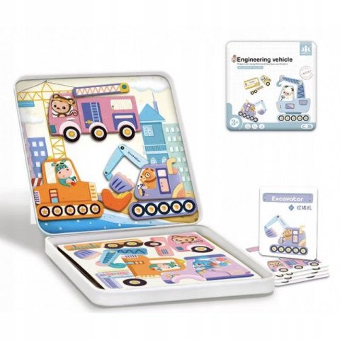 KLOCKI DREWNIANE MAGNETYCZNE POJAZDY UKŁADANKA