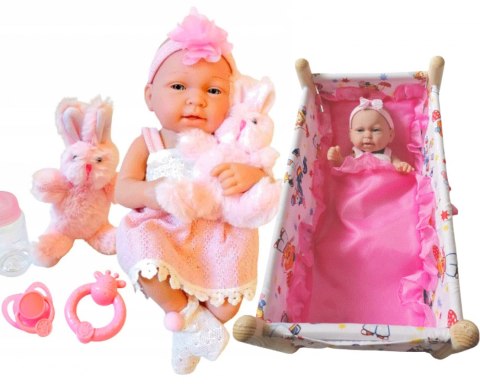 Lalka Bobas baby jak żywa+butelka smoczek łóżeczko Lalka Bobas baby jak żywa+butelka smoczek łóżeczko