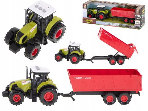 TRAKTOR Z PRZYCZEPĄ DUŻY ZESTAW ŚWIATŁO DZWIĘK