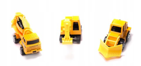 Transporter samolot + 6 aut pojazdy budowlane bok Transporter samolot + 6 aut pojazdy budowlane bok