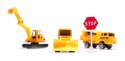 Transporter samolot + 6 aut pojazdy budowlane bok