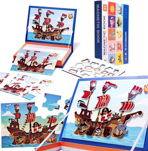 UKŁADANKA MAGNETYCZNA MAGNESY PIRACI 30 ELEMENTÓW