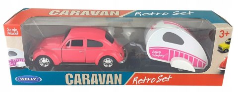 AUTKO VOLKSWAGEN BEETLE z przyczepką Welly1:34 AUTKO VOLKSWAGEN BEETLE z przyczepką Welly1:34