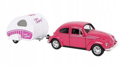 AUTKO VOLKSWAGEN BEETLE z przyczepką Welly1:34 AUTKO VOLKSWAGEN BEETLE z przyczepką Welly1:34