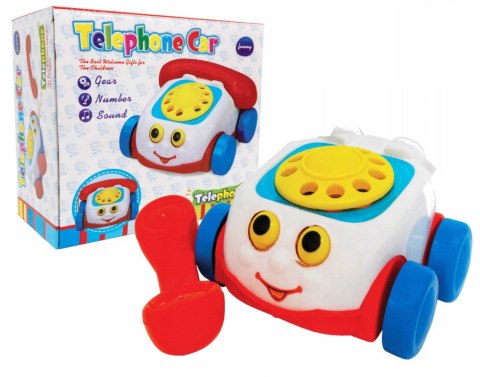 Telefon na kółkach i sznurkiem dla dzieci