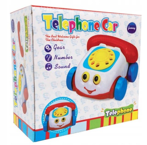 Telefon na kółkach i sznurkiem dla dzieci