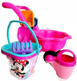 WIADERKO DO PIASKU MYSZKA MINNIE + WÓZEK RÓŻOWY