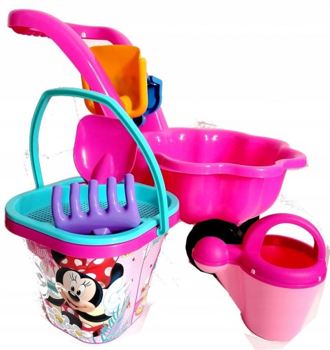 WIADERKO DO PIASKU MYSZKA MINNIE + WÓZEK RÓŻOWY WIADERKO DO PIASKU MYSZKA MINNIE + WÓZEK RÓŻOWY
