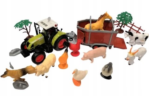 Duża Farma Zagroda Zwierzątka Traktor Przyczepa