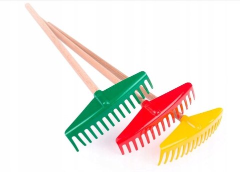 DUŻE GRABIE DZIECIĘCE, GRABKI Z DREWNIANYM SZTYLEM