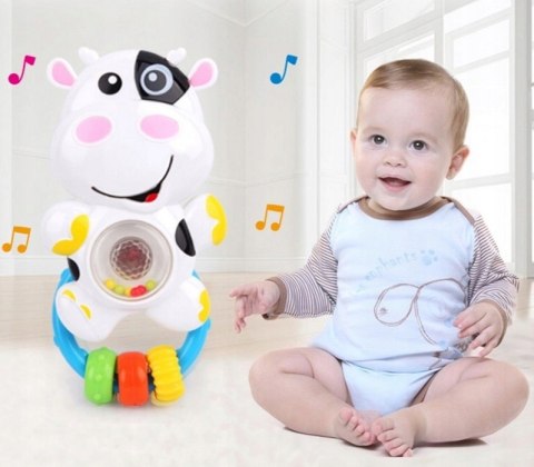 Grzechotka sensoryczna krówka światła melodyjki Grzechotka sensoryczna krówka światła melodyjki