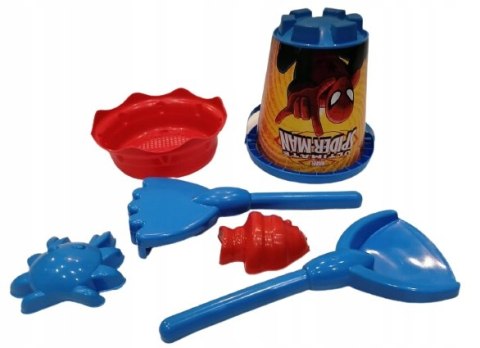 Zestaw do piasku wiaderko łopatka grabki SPIDERMAN Zestaw do piasku wiaderko łopatka grabki SPIDERMAN