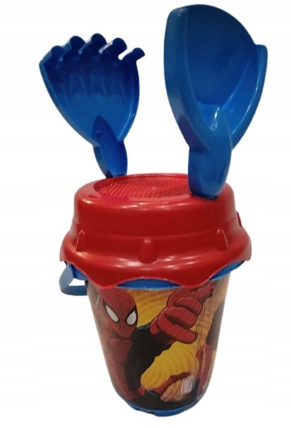 Zestaw do piasku wiaderko łopatka grabki SPIDERMAN Zestaw do piasku wiaderko łopatka grabki SPIDERMAN
