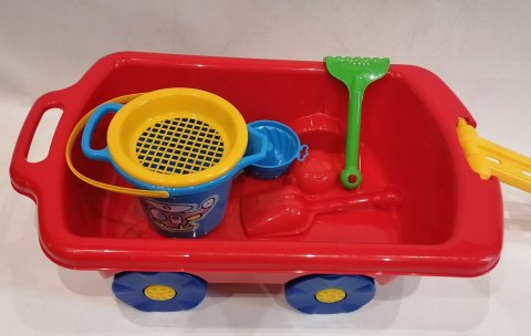 Wózek z rączką do ciągnięcia taczka wóz +wiaderko Wózek z rączką do ciągnięcia taczka wóz +wiaderko